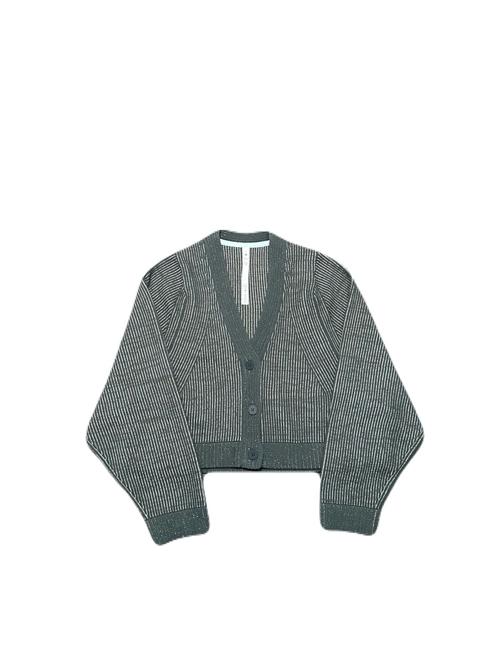 Lululemon Cotton-Blend Crewneck Cardigan chunky Knit cropped oversized small